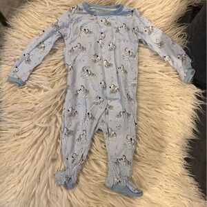 Magnetic Me Light Blue Zebra Print Footie